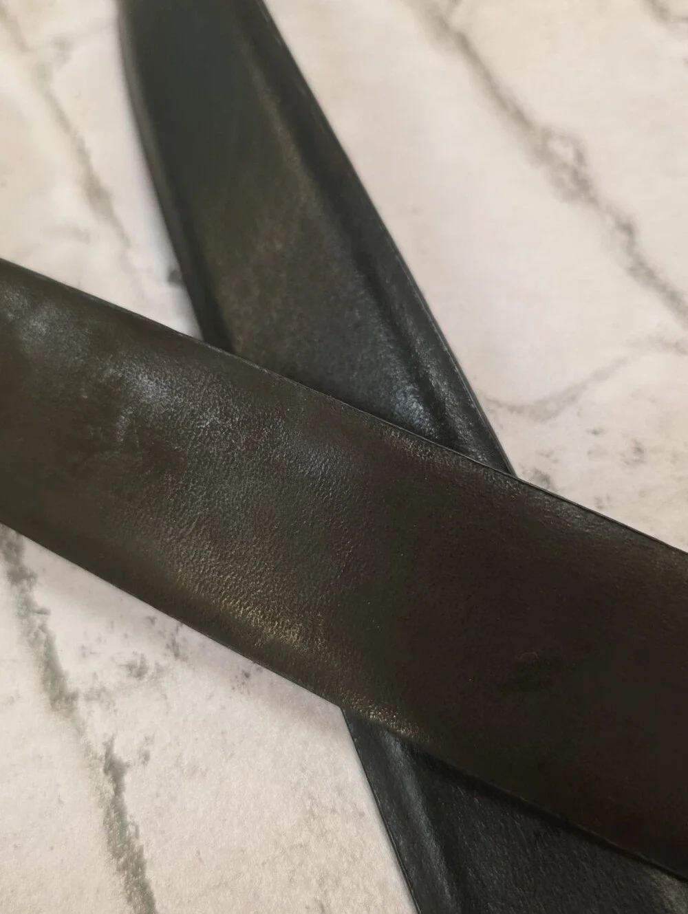 Perry Ellis Black/Brown Reversible Men's Leather Belt with Brushed Silver Buckle